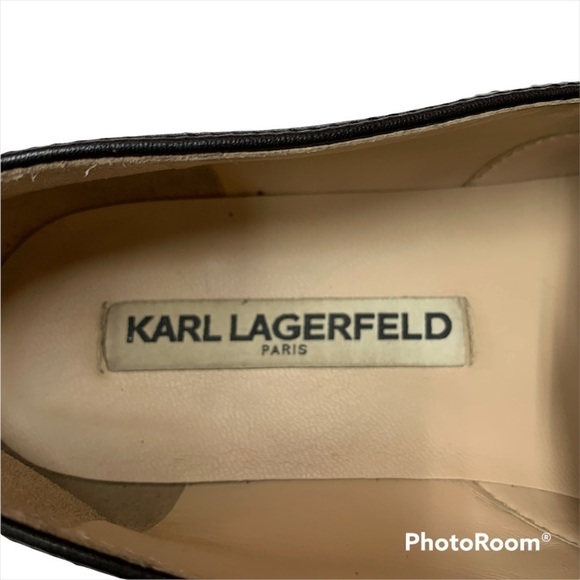 KARL Lagerfeld Black Cheryl Laser Cut Slip On Sneaker Size 6.5 - Picture 6 of 6